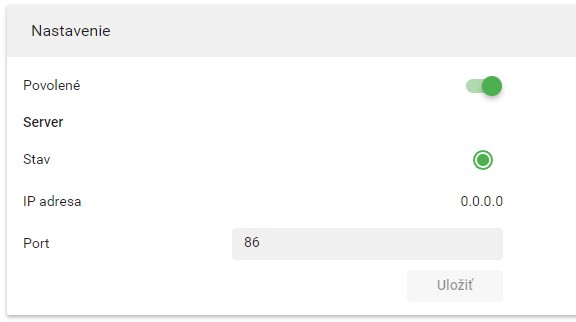 API settings